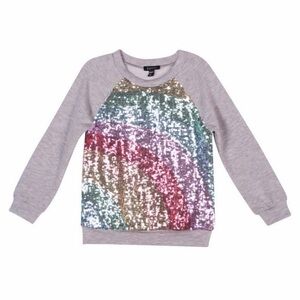 Zunie Shimmering Silver Sequin Rainbow 🌈 Knit Top